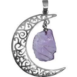 Pendant, Moon - Amethyst