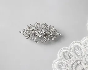 Petite Bridal Hair Clip in Antique Silver