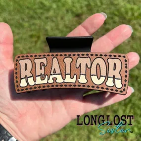 Realtor Hand Painted Hair Claw Clip