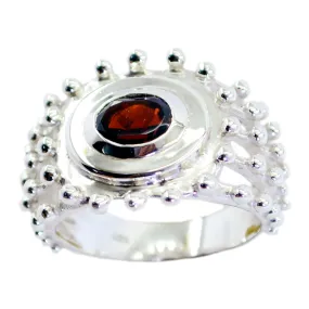 Riyo Fine-Looking Gemstone Garnet Solid Silver Rings Beach Jewelry