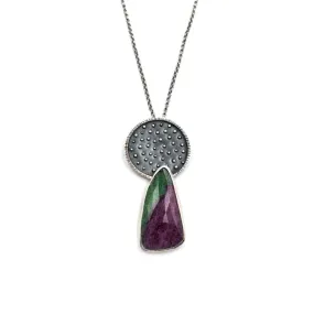 Ruby Fuchsite Beaded Halo Pendant