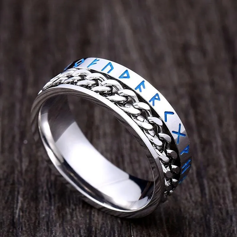 Runic Chain Spinner Ring