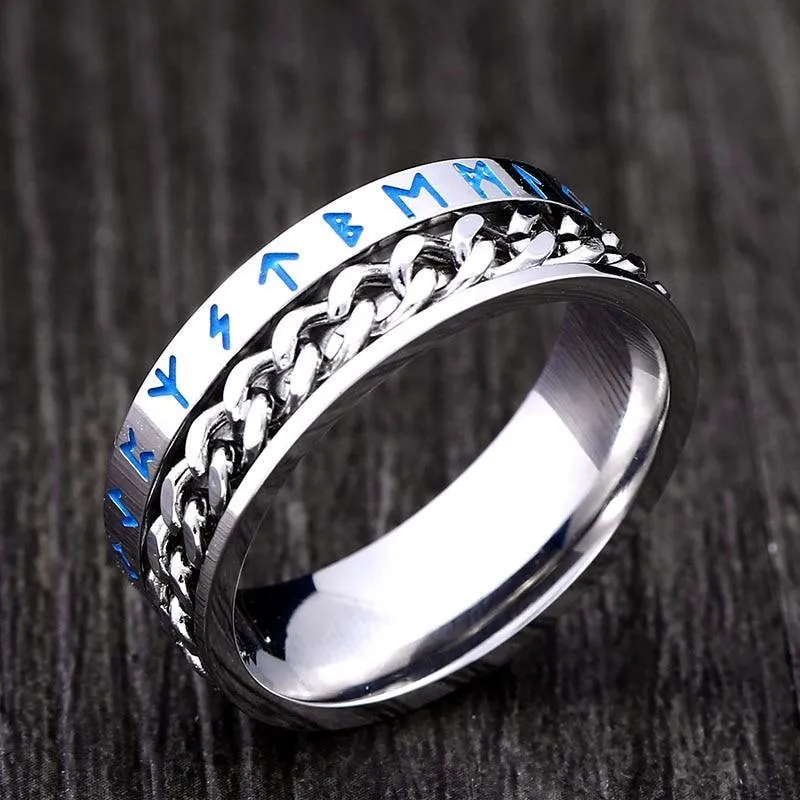 Runic Chain Spinner Ring