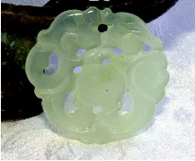 Sale-Happy Life Dragon and Phoenix Chinese Jade Pendant (P-608)