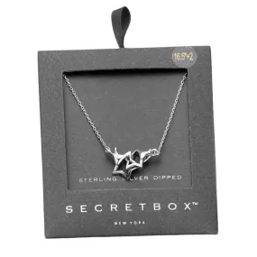 Secret Box Sterling Silver Dipped Star Link Pendant Necklace