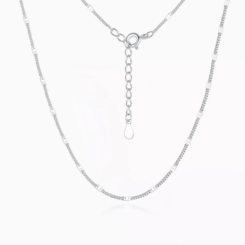 Seven Degrees Sterling Silver Necklace - Elegant Clavicle Chain for Women, 925 Silver Flash Piece Chain Jewelry