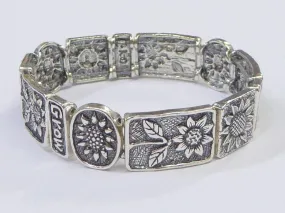 Silver Bracelet Israeli bracelets floral bracelet