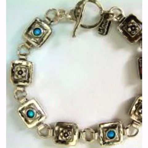 Silver Bracelets Israeli bracelets  Links bracelet  Boho jewelry Blue opals