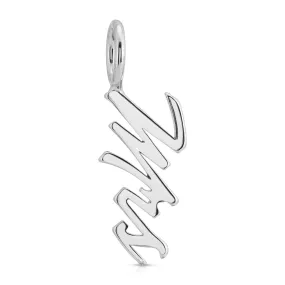 Silver Script Pendant Mrs