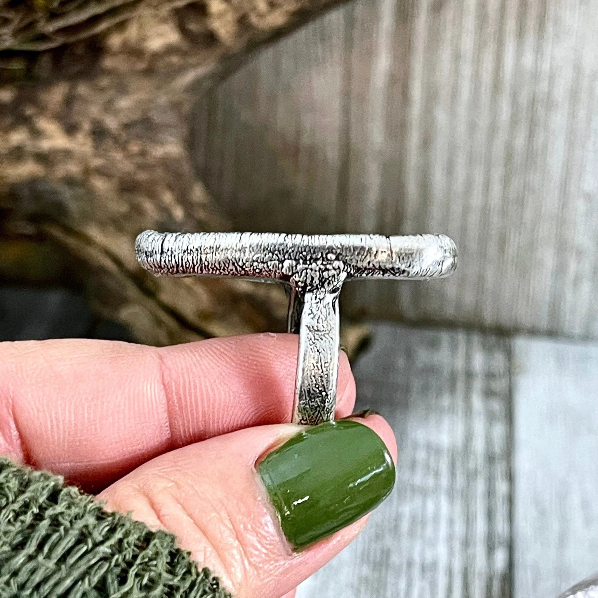 Size 8 Large Imperial Jasper Statement Ring in Fine Silver / Foxlark Collection - One of a Kind