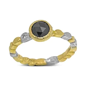 Skinny Pebbles Black Diamond Ring