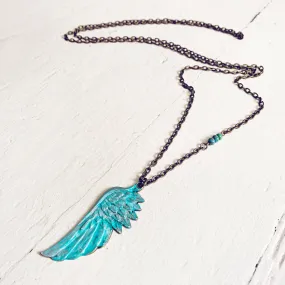 Soteria // hand painted wing pendant necklace