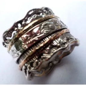 Spinner spinning ring silver gold designer jewelry Israeli rings Meditation rings