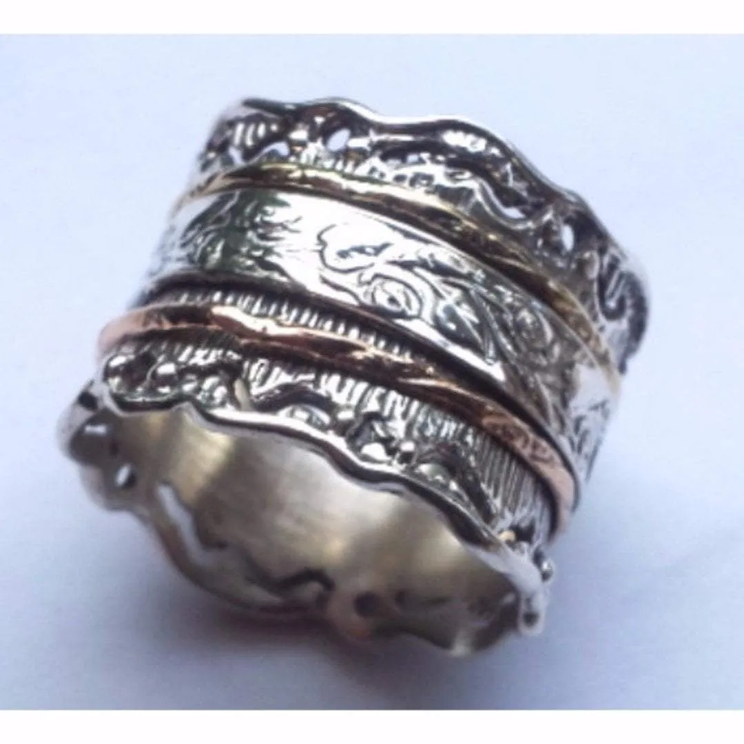 Spinner spinning ring silver gold designer jewelry Israeli rings Meditation rings