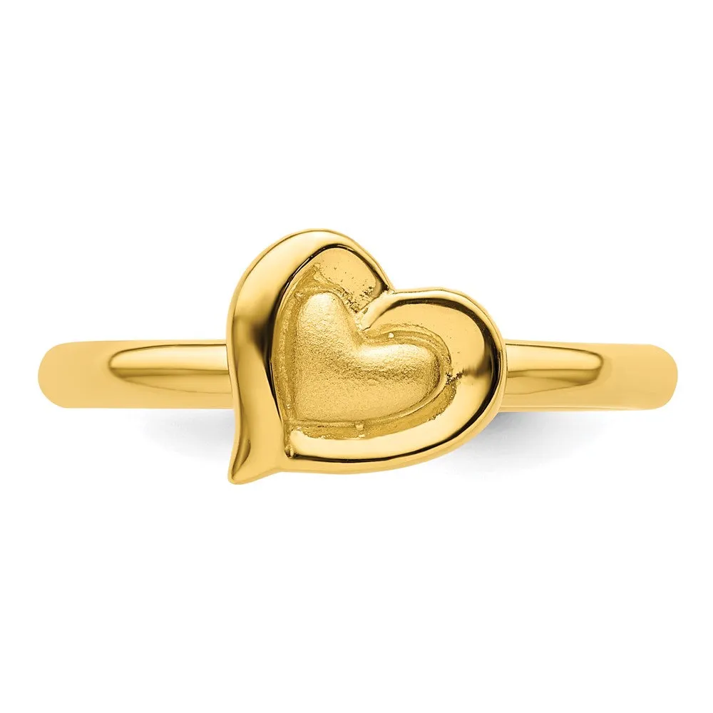 Stackable Expressions Gold-Plated Heart Ring in Sterling Silver