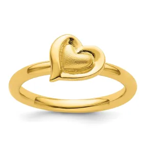 Stackable Expressions Gold-Plated Heart Ring in Sterling Silver