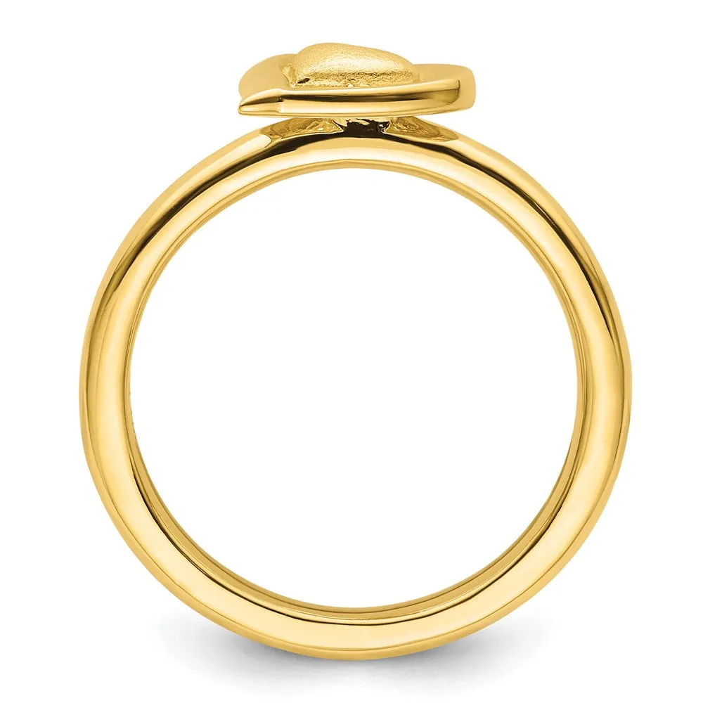 Stackable Expressions Gold-Plated Heart Ring in Sterling Silver