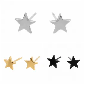 Stainless Steel Star Stud Earrings