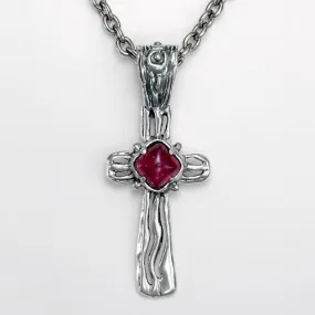 Sterling Silver Tourmaline Cross Pendant