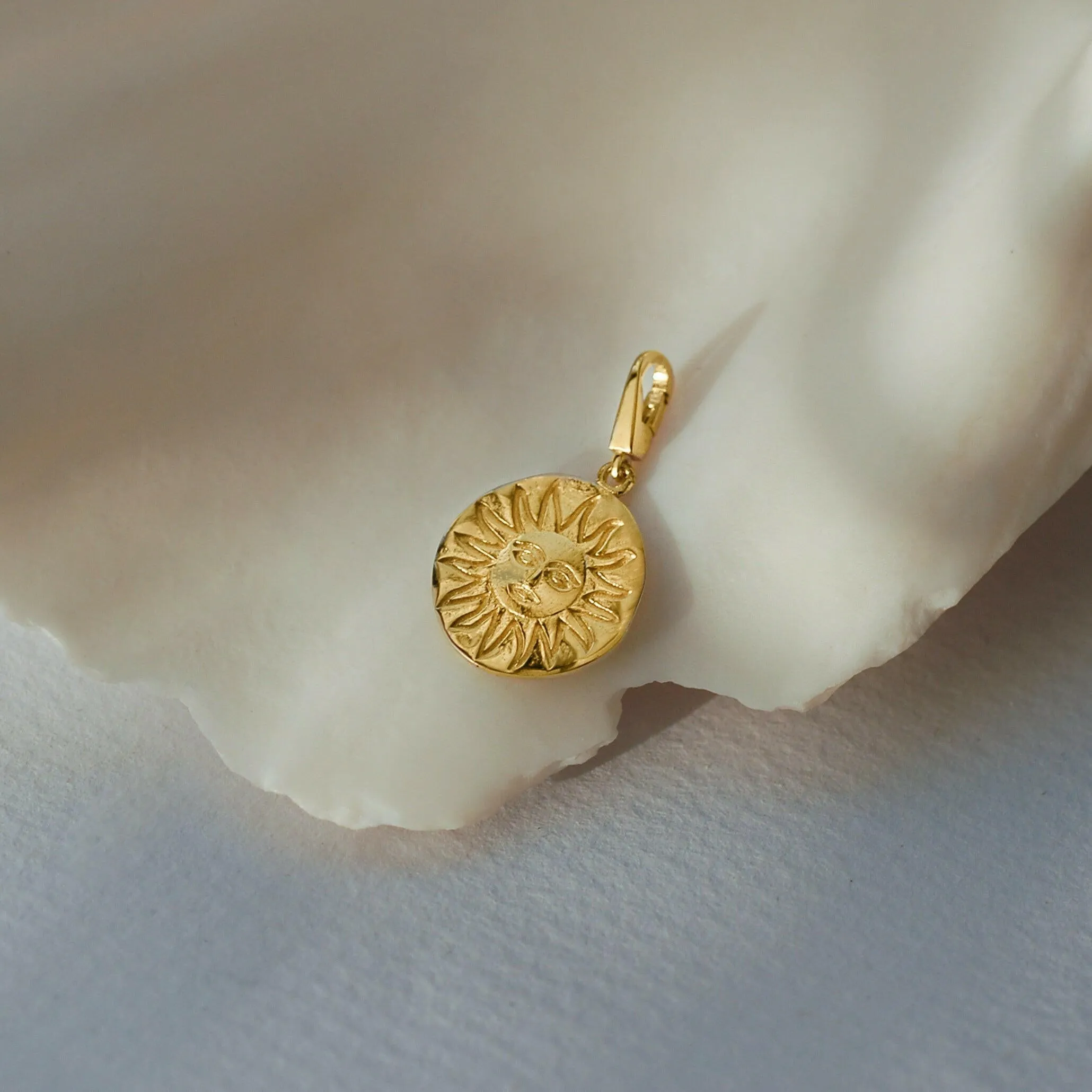 Sun Charm | 14K Solid Gold