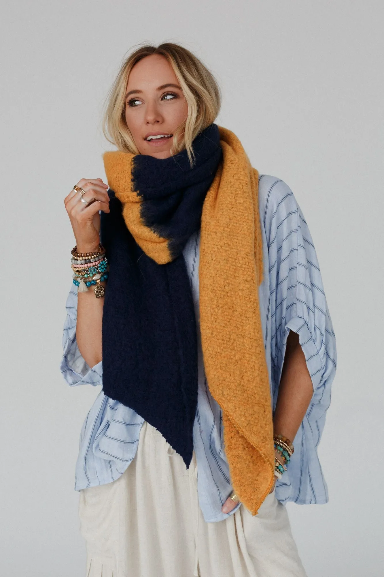 Sunset Shades Cozy Scarf - Navy Multi