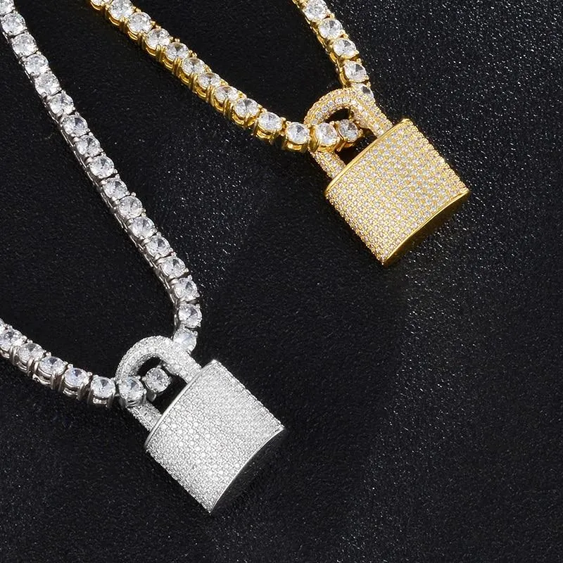 Tennis Chain Lock Pendant