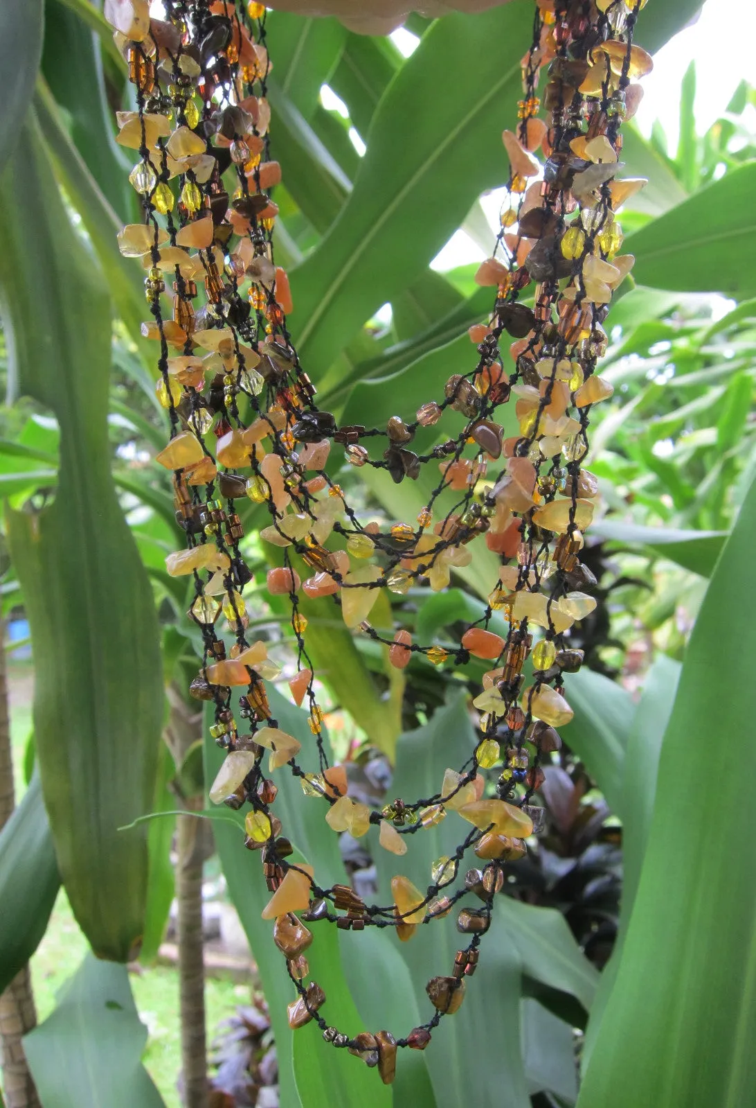 Tiger Eye   Citrine Stone Chips Layering Necklaces - ALL ON SALE!