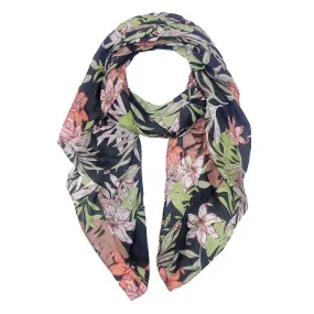 Tropical Leaf Flower Printed Oblong Scarf