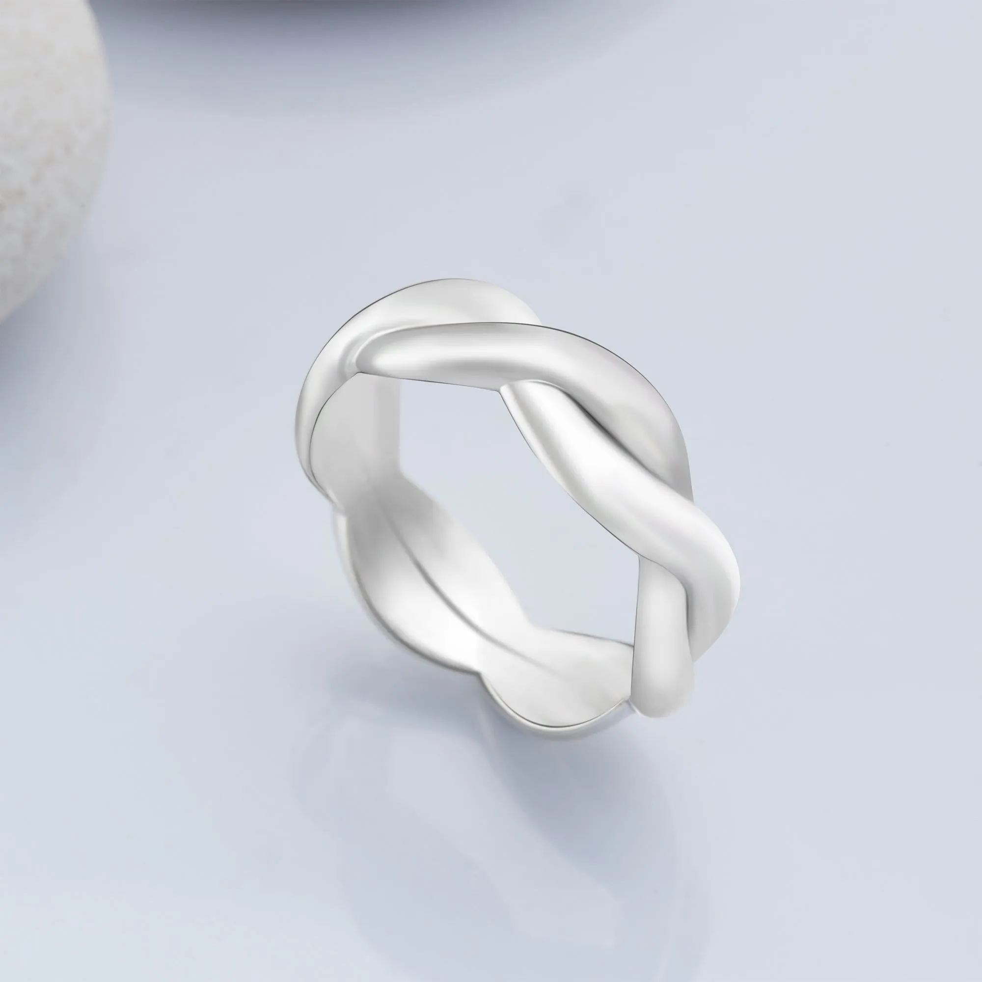 Twisted Silver Infinity Promise Rings For Him