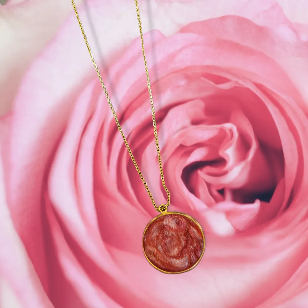 Unique Mothers Day Gift - Handmade Resin Rose Necklace (Silver or Gold)