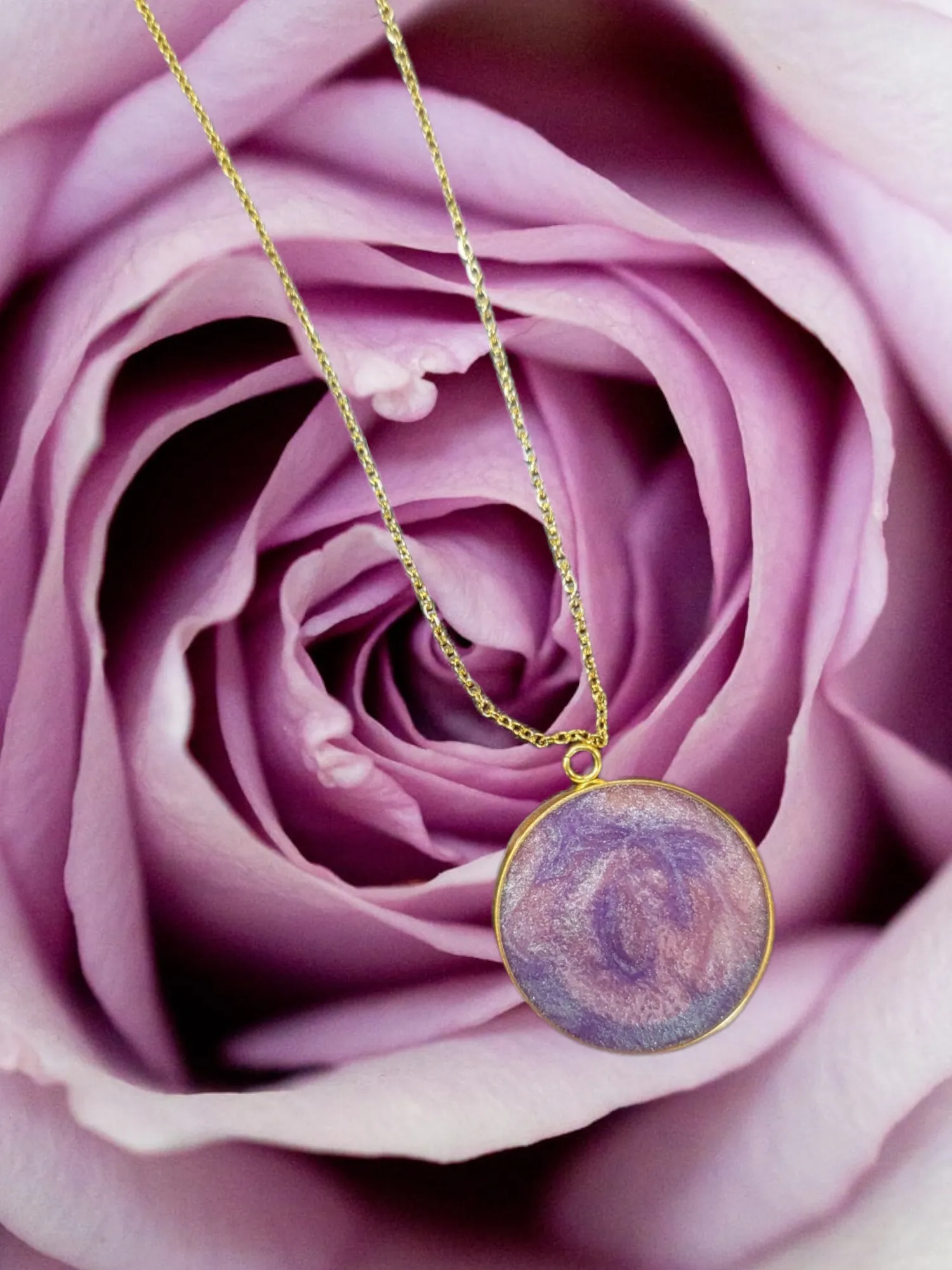 Unique Mothers Day Gift - Handmade Resin Rose Necklace (Silver or Gold)