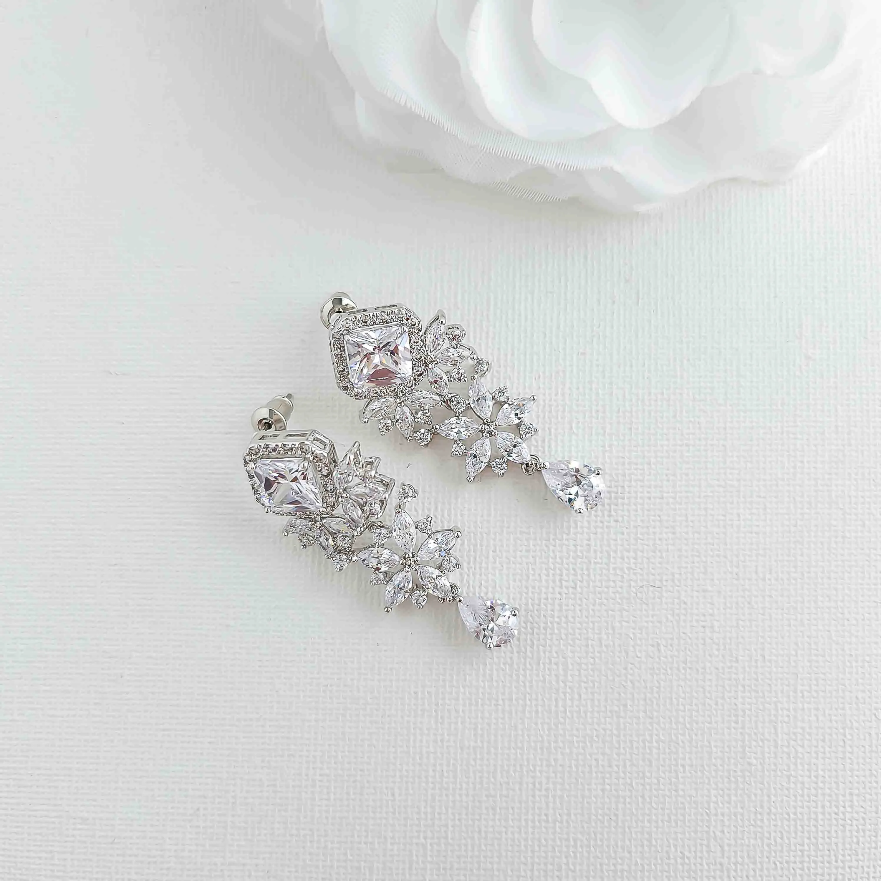 Wedding Drop Earrings-Lacie