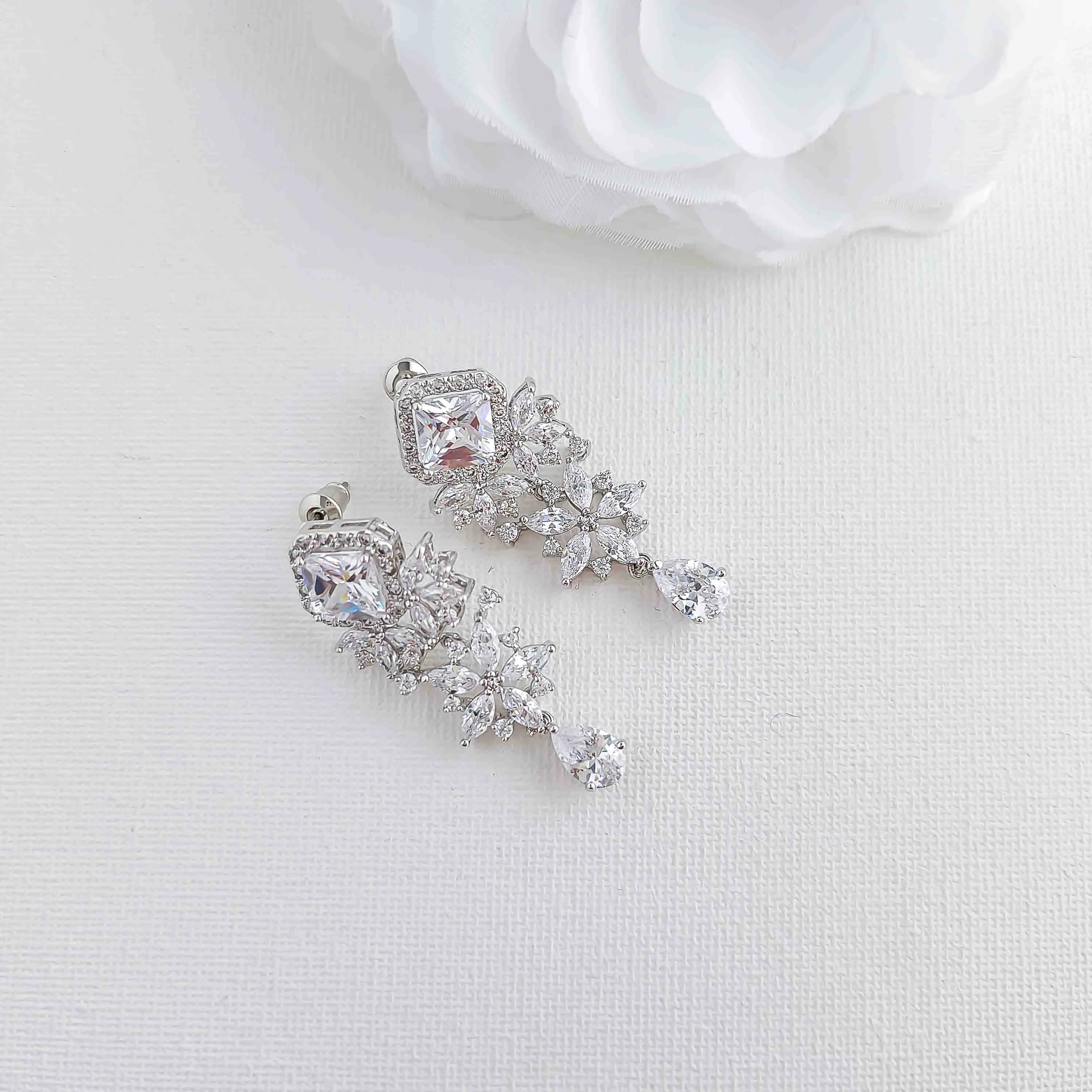 Wedding Drop Earrings-Lacie