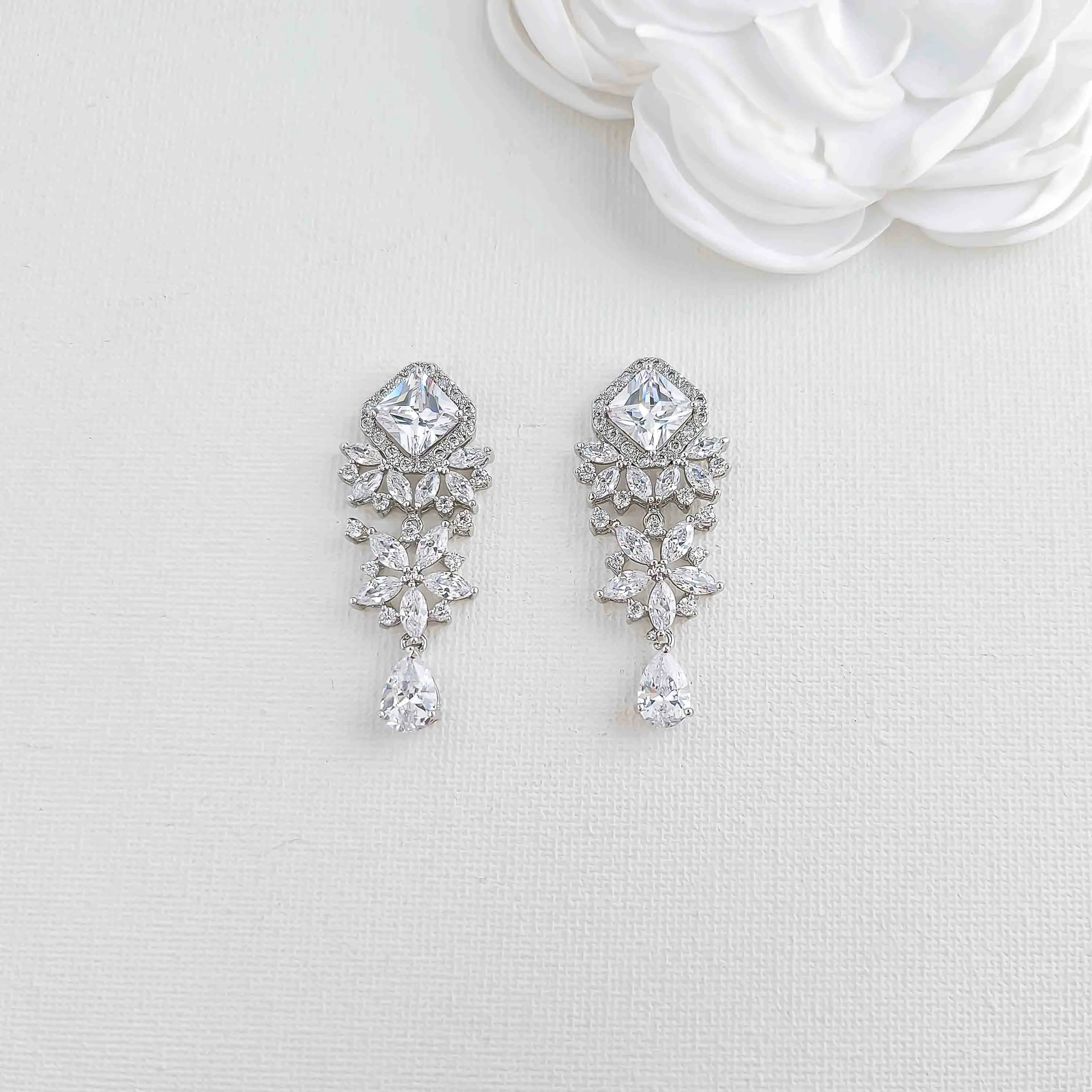 Wedding Drop Earrings-Lacie