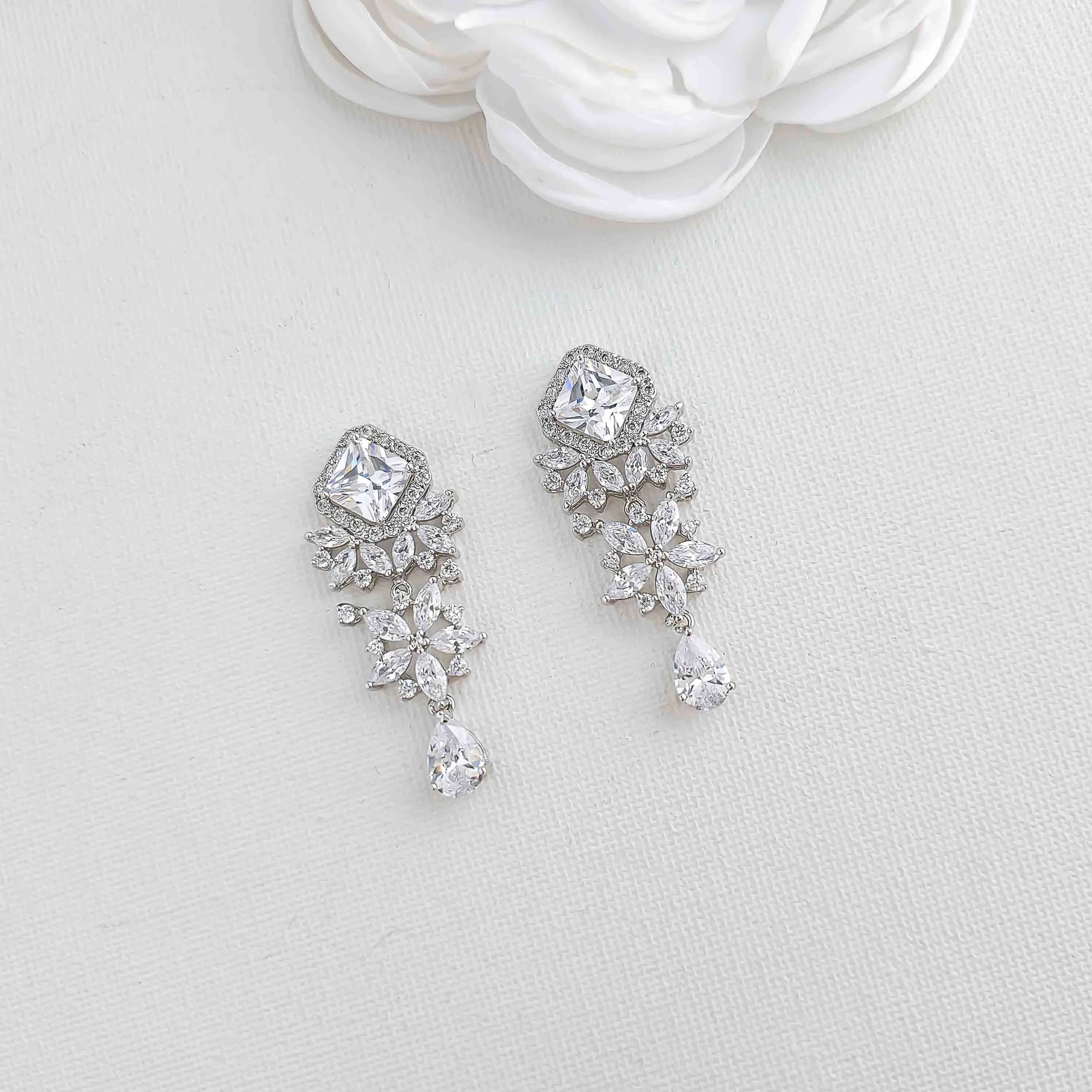 Wedding Drop Earrings-Lacie