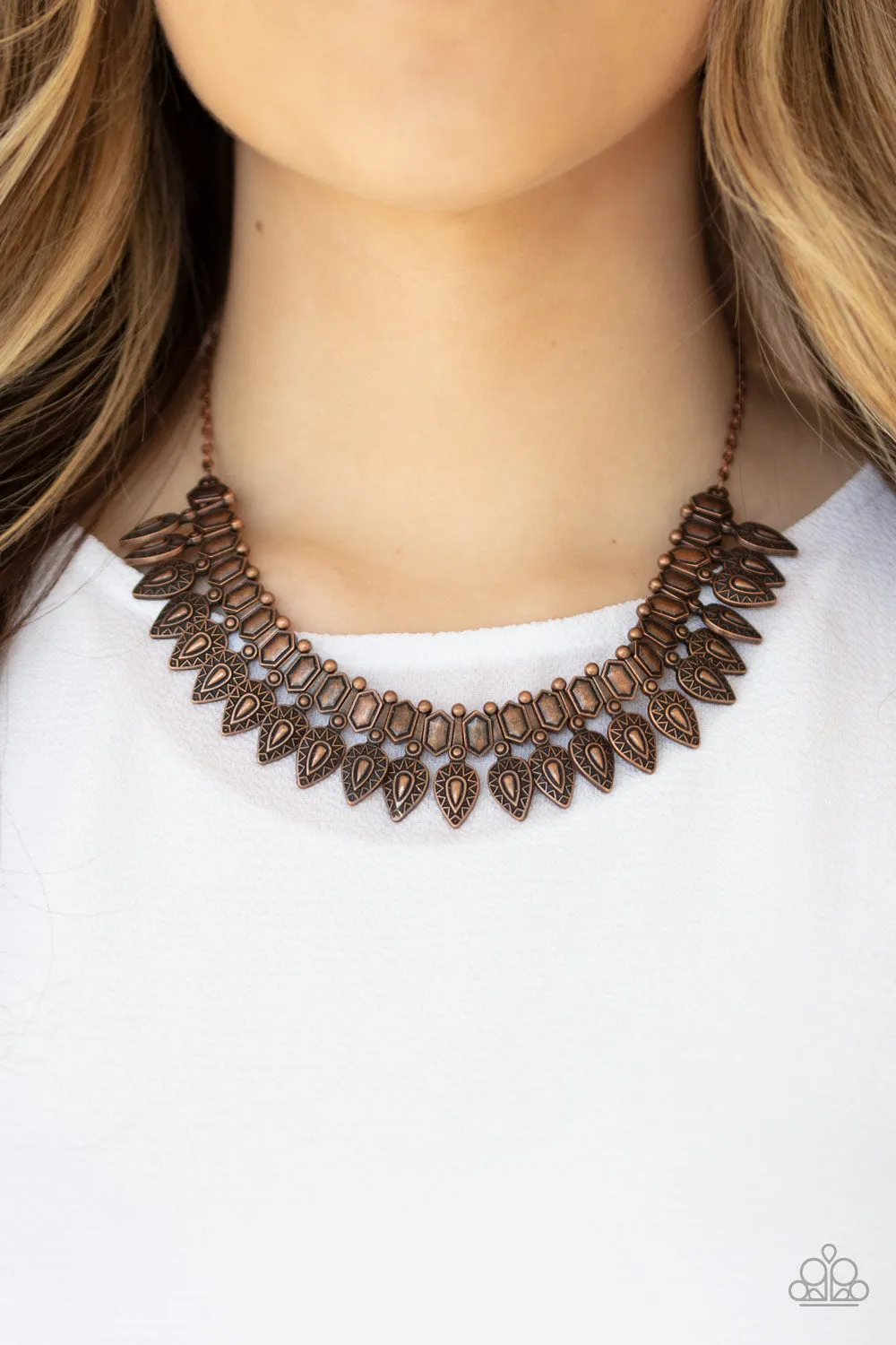 When The Hunter Becomes The Hunted - Copper Paparazzi Necklace