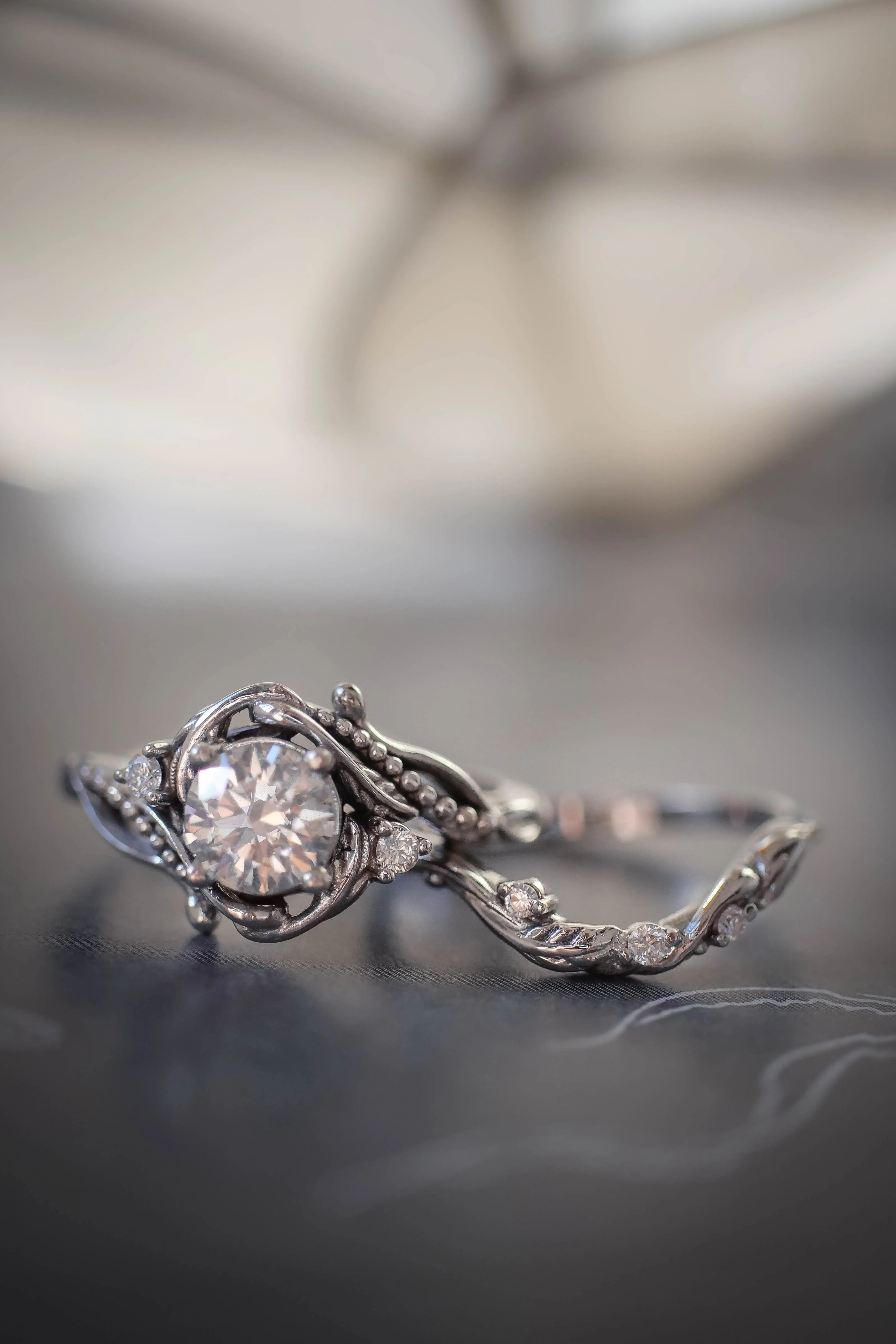 White gold bridal ring set with lab grown diamond / Undina