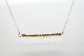 Wholesale Gold Sideways Nuggets Necklace, Horizontal Gold Nugget Necklace,Dainty Nuggets,Gold Chunk Necklace,Minimalist Nuggets,Small golden nuggets