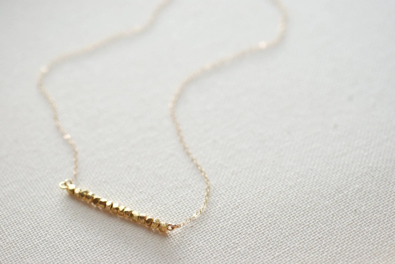 Wholesale Gold Sideways Nuggets Necklace, Horizontal Gold Nugget Necklace,Dainty Nuggets,Gold Chunk Necklace,Minimalist Nuggets,Small golden nuggets