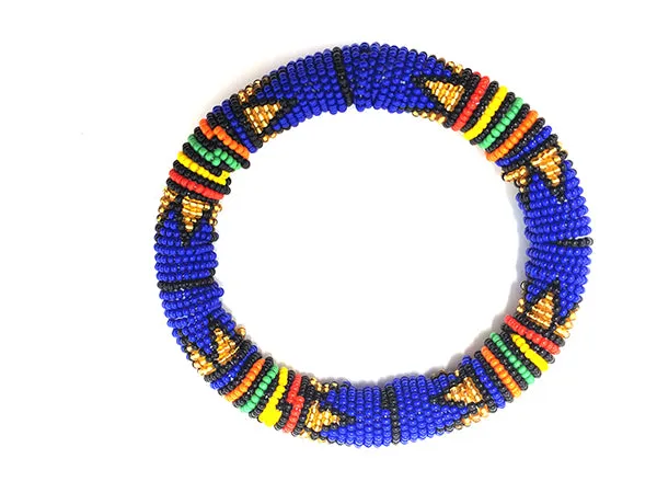 Zulu Beaded Disc Bangle Thick - Multiple colors