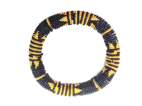 Zulu Beaded Disc Bangle Thick - Multiple colors